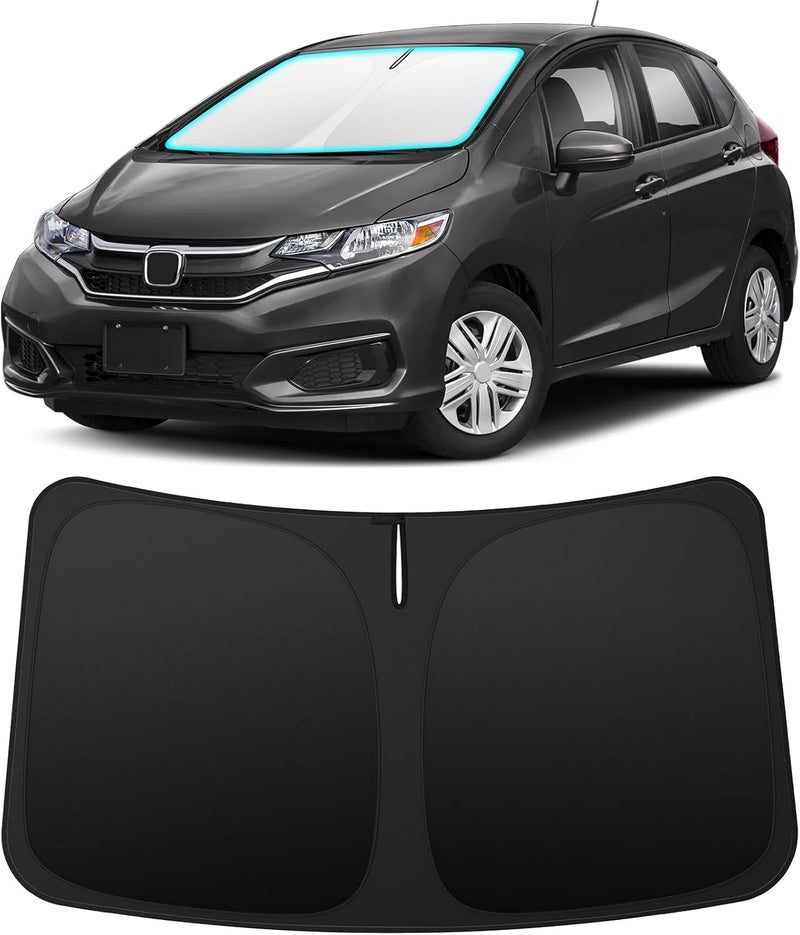 INSAUTO Foldable Windshield Sun Shade for Honda Fit 2015-2020, Heat & UV Protection Car Sunshade with Storage Bag, Keep Interior Cool & Easy Installation - Image 1